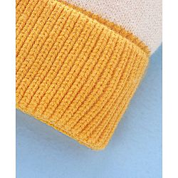 Babyhug Cap & Muffler Set Yellow - Cap Diameter 9.5 cm