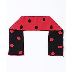 Babyhug Woollen Cap with Muffler Red - Diameter 10 cm