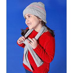 Babyhug Woollen Cap & Muffler Set - Diameter 10 cm