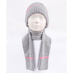 Babyhug Woollen Cap & Muffler Set - Diameter 10 cm