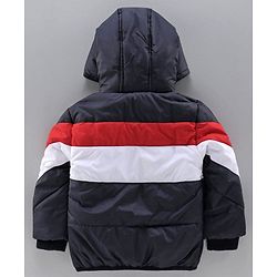 Babyhug Full Sleeves Hooded Jacket - Navy Blue