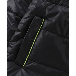 Babyhug Full Sleeves Hooded Quilted Jacket - Black