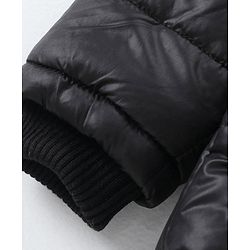 Babyhug Full Sleeves Hooded Quilted Jacket - Black