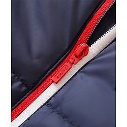Babyhug Sleeveless Jacket With Hood - Blue