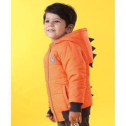 Babyhug Full Sleeves Hooded Padded Jacket - Orange