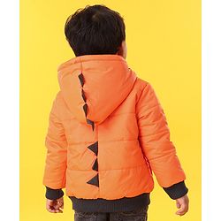 Babyhug Full Sleeves Hooded Padded Jacket - Orange