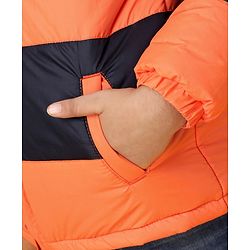 Babyhug Hooded Full Sleeves Reversible Padded Jacket - Navy Orange