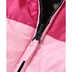 Babyhug Reversible Full Sleeves Printed Hooded Jacket - Pink
