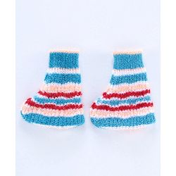 Babyhug Full Sleeves Hooded Sweater Set with Booties - Blue