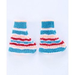Babyhug Full Sleeves Hooded Sweater Set with Booties - Blue