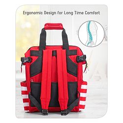 Babyhug Multifunctional Backpack Style Diaper Bag - Red and White