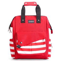 Babyhug Multifunctional Backpack Style Diaper Bag - Red and White