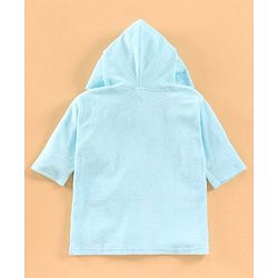 Babyhug 3/4 Sleeves Bathrobe Muffin Print - Blue