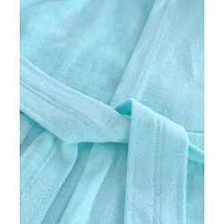Babyhug Three Fourth Sleeves Hooded Bath Robe Bear Patch - Blue
