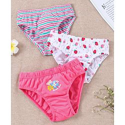 Babyhug 100% Cotton Panties Pack of 3 - Pink White