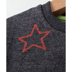 Babyhug Full Sleeves Sweatshirt Star Print - Dark Grey