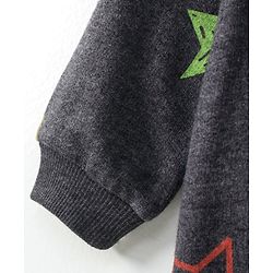 Babyhug Full Sleeves Sweatshirt Star Print - Dark Grey