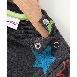 Babyhug Full Sleeves Sweatshirt Star Print - Dark Grey