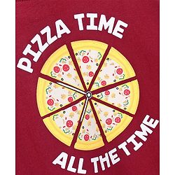 Babyhug Full Sleeves Sweatshirt Pizza Print - Maroon