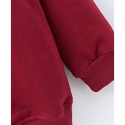 Babyhug Full Sleeves Sweatshirt Pizza Print - Maroon