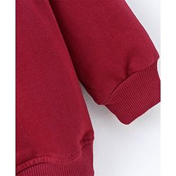 Babyhug Full Sleeves Sweatshirt Pizza Print - Maroon