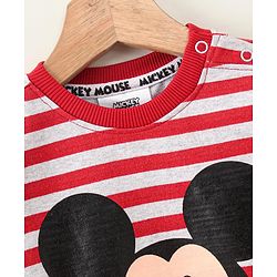 Babyhug Full Sleeves Sweatshirt Mickey Mouse Graphic - Red