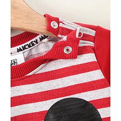 Babyhug Full Sleeves Sweatshirt Mickey Mouse Graphic - Red