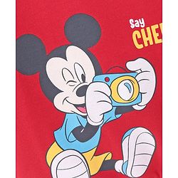 Babyhug Full Sleeves Sweatshirt Mickey Mouse Print - Red