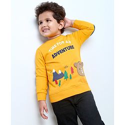 Babyhug Full Sleeves Sweatshirt Bear Print  - Mustard