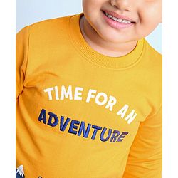 Babyhug Full Sleeves Sweatshirt Bear Print  - Mustard