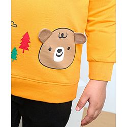 Babyhug Full Sleeves Sweatshirt Bear Print  - Mustard