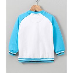 Babyhug Full Sleeves Sweatshirt Panda Print - White Blue