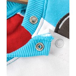 Babyhug Full Sleeves Sweatshirt Panda Print - White Blue