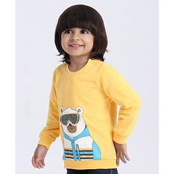 Babyhug Full Sleeves Sweatshirt Bear Print - Yellow
