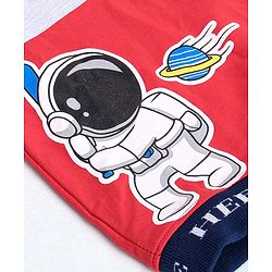 Babyhug Full Sleeve Sweatshirt Astronaut Print - Blue Red