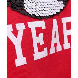 Babyhug Full Sleeves Reversible Sequined Sweatshirt Football Print - Red