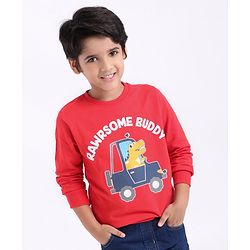 Babyhug Full Sleeves Printed Sweatshirt - Red
