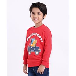 Babyhug Full Sleeves Printed Sweatshirt - Red