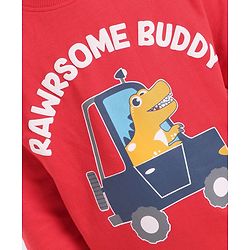 Babyhug Full Sleeves Printed Sweatshirt - Red
