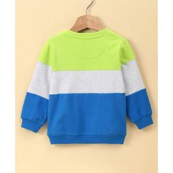 Babyhug Full Sleeves Sweatshirt Soccer Star Print - Green Grey Blue