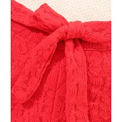 Babyhug Mid Thigh Length Shorts Floral Design - Bittersweet Red