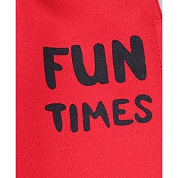 Babyhug Full Length Lounge Pant Mickey Mouse Print - Red