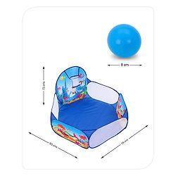 Babyhug Jump N Joy Aquatic Theme Ball Pool -50 Balls | Spacious Fabric Ball Pit For Ages 2-6 Years | Sensory & Motor-Skill Play | Colour,Shape Learning And Motor Development | BIS Certified