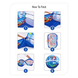 Babyhug Jump N Joy Aquatic Theme Ball Pool -50 Balls | Spacious Fabric Ball Pit For Ages 2-6 Years | Sensory & Motor-Skill Play | Colour,Shape Learning And Motor Development | BIS Certified