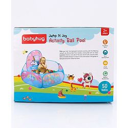 Babyhug Jump N Joy Aquatic Theme Ball Pool -50 Balls | Spacious Fabric Ball Pit For Ages 2-6 Years | Sensory & Motor-Skill Play | Colour,Shape Learning And Motor Development | BIS Certified