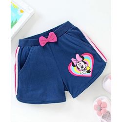 Babyhug Mid Thigh Length Shorts Minnie Mouse Print - Blue