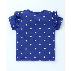 Babyhug Short Sleeves Tops Heart Print Pack of 2 - Blue Pink