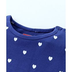 Babyhug Short Sleeves Tops Heart Print Pack of 2 - Blue Pink