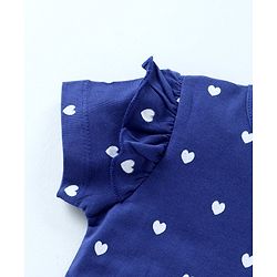 Babyhug Short Sleeves Tops Heart Print Pack of 2 - Blue Pink