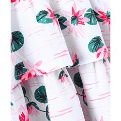 Babyhug Sleeveless Top Floral Print - White